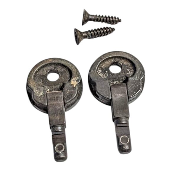 Vtg Singer Sewing Machine Cabinet 1 Hole Head Pin Hinges Brass Tone - Picture 3 of 6